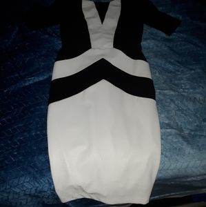 White and black dress